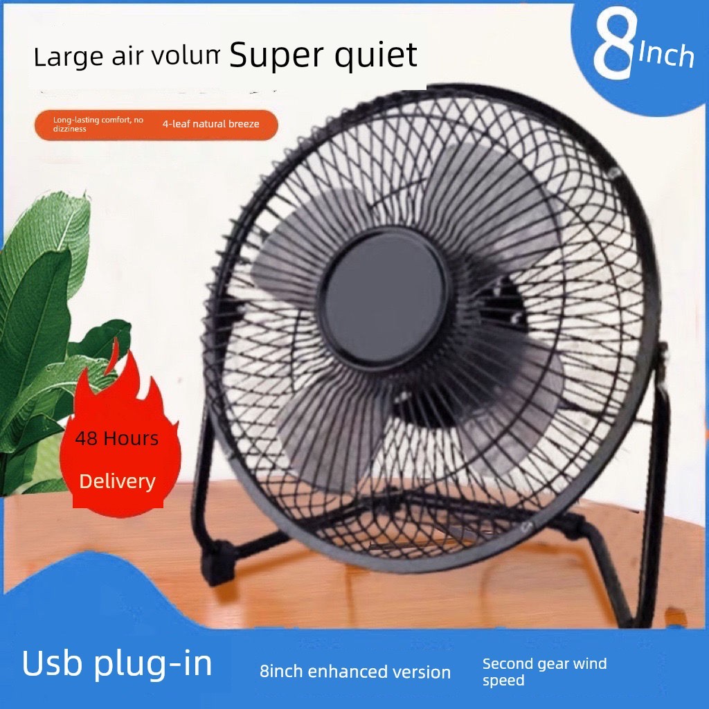 kipas mini bateri tahan lama mini kipas usb kipas 13-20cm-27cm USB Desktop Fan Plug-In Small Fan Student Dormitory Iron Desk Mini Electric Fan