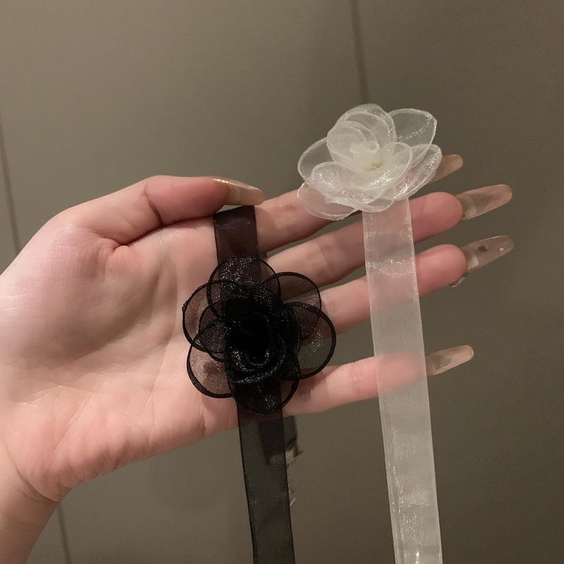 Ribbon Neck Jewelry Thyroid Postoperative Blocking Necklace Handy Tool Summer Ladies Lace Rose Strap Clavicle Chain Accessories