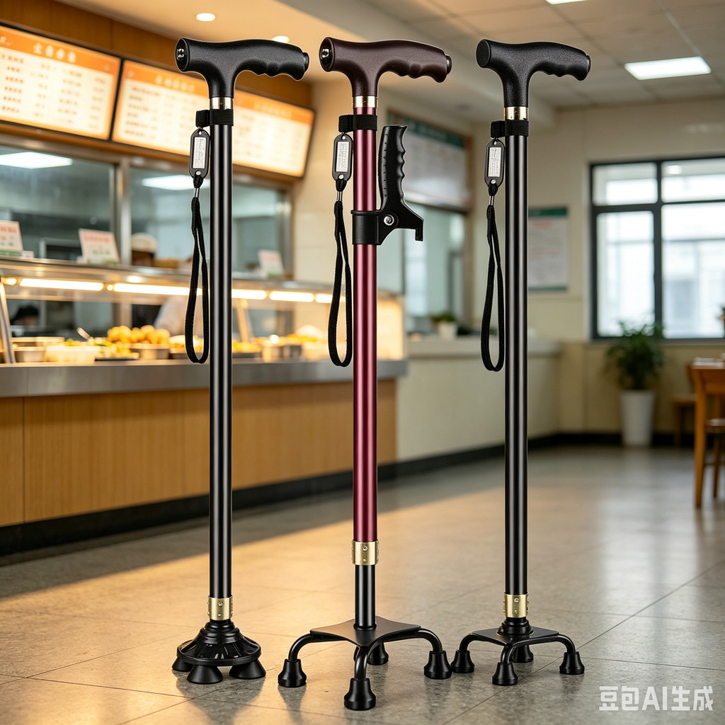 Elderly Crutches Shock-resistant Crutches Big Four-legged Cane、walking aid、walking cane、tongkat orang tua、tongkat lipat、 4 kaki、Foldable walking stick for elderly、tongkat kaki 4、拐杖椅子
