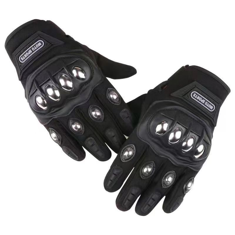 ReadyStock Hard Shell Steel Shell Half Finger Gloves Outdoor Fingerless Self-Defense Tactical Gloves Fighting Protection Cycling Motorcycle H