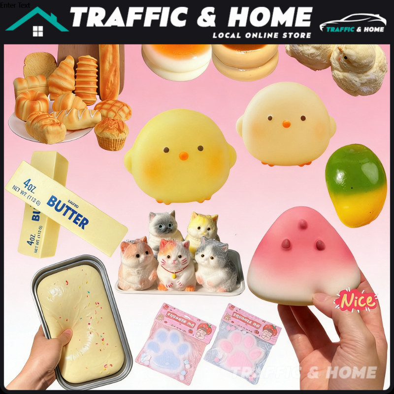 24H Fast Shipping Simulation Bread Pudding Squishy Toy Slow Rebound Soft Squeeze Stress Relief Fidget Kids Gift