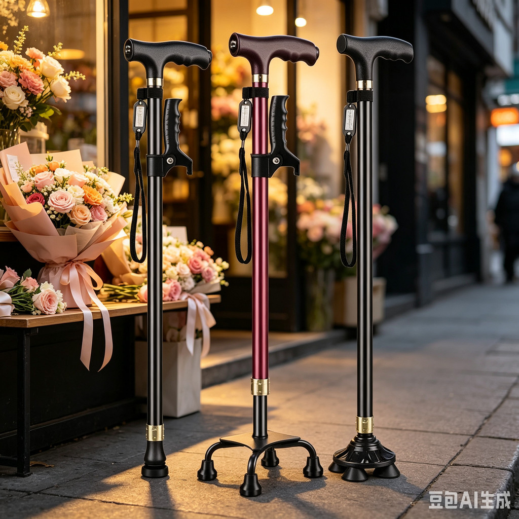 Elderly Crutches Shock-resistant Crutches Big Four-legged Cane、-*&***&&-&*&-&-*&-*&&&&*----***&、walking aid、walking cane、tongkat orang tua、tongkat lipat、 4 kaki、Foldable walking stick for elderly、tongkat kaki 4、拐杖椅子
