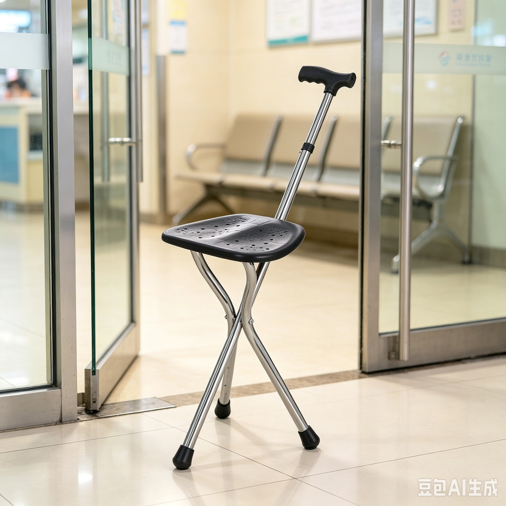 Walking Cane Stool Elderly Anti-slip Folding Walking Cane Chair-----&-*-&*&-****&*&、walking aid、tongkat orang tua、tongkat lipat、tongkat 4 kaki、Foldable stick for elderly、 kaki 4、拐杖椅子