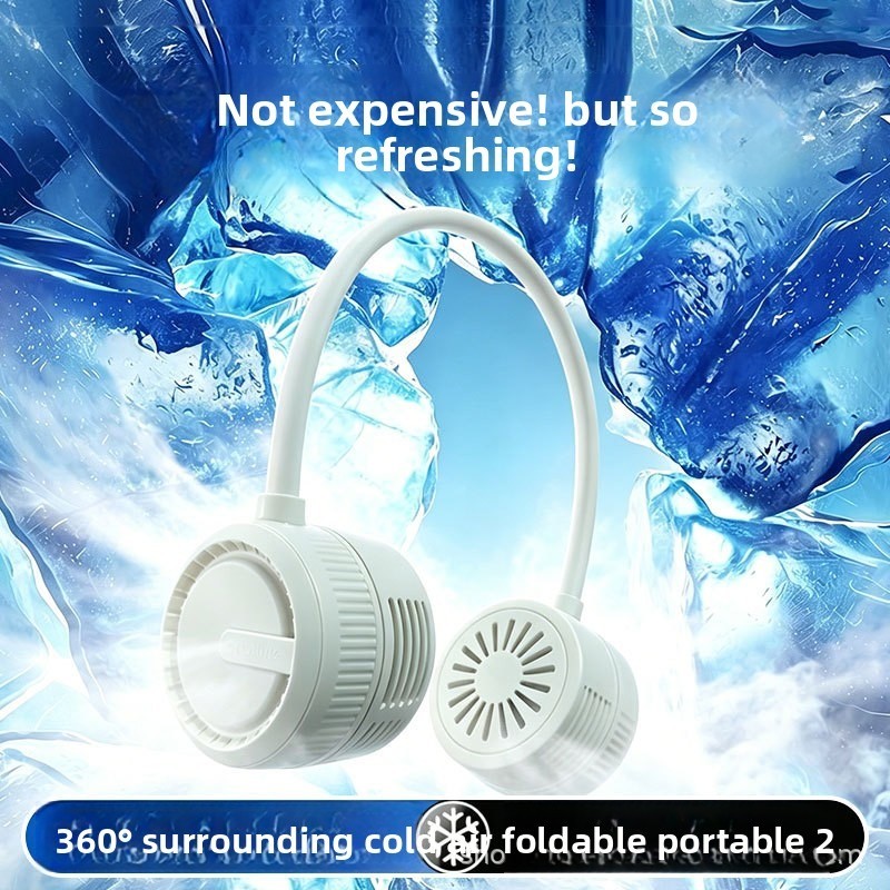 Portable Neck Fan USB Rechargeable 360° Surrounding Air Cooling Bladeless Kipas Mini Kipas Kecik Fan 挂脖风扇