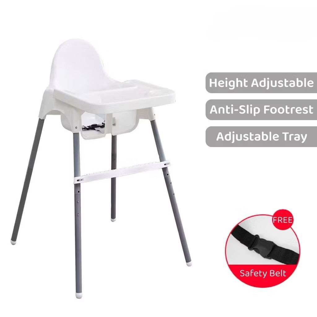 Baby Dining Chair With Dining Adjustable Tray & Pedal Kids High Chair Booster Feeding Kerusi Makan