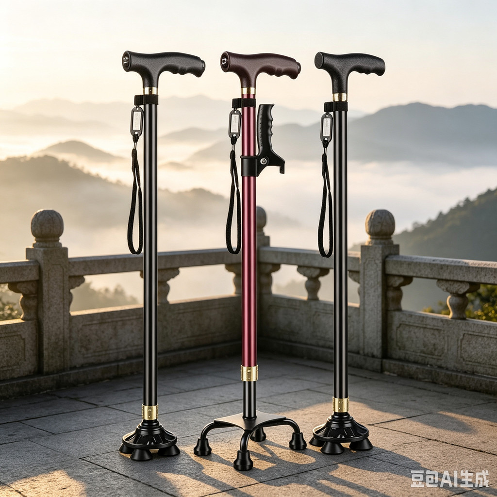 Elderly Crutches Shock-resistant Crutches Big Four-legged Cane、walking aid、walking cane、tongkat orang tua、tongkat lipat、 4 kaki、Foldable walking stick for elderly、tongkat kaki 4、拐杖椅子