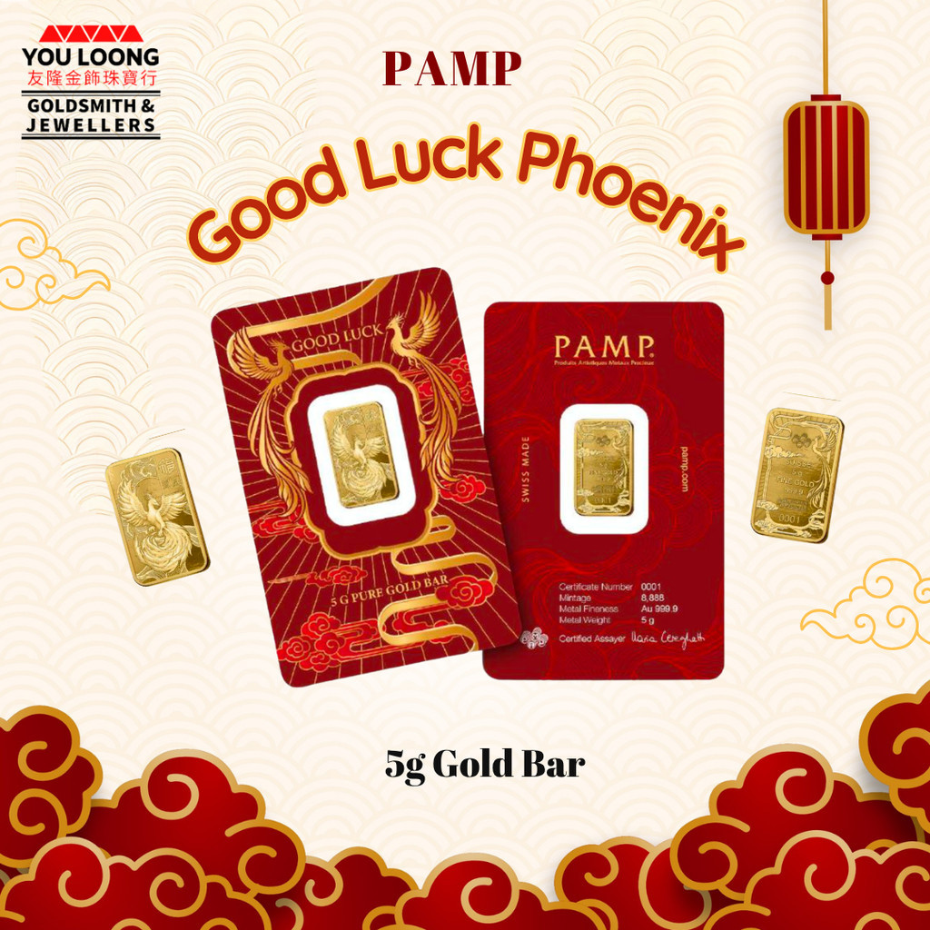 PAMP Good Luck Phoenix 5gm goldbar 999.9GOLD