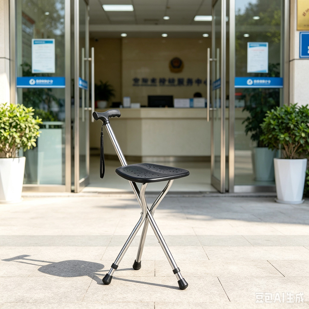 Walking Cane Stool Elderly Anti-slip Folding Walking Cane Chair & - && * -- & * & * & -- * && -- * & * & * &、walking aid、tongkat orang tua、tongkat lipat、tongkat 4 kaki、Foldable stick for elderly、 kaki 4、拐杖椅子
