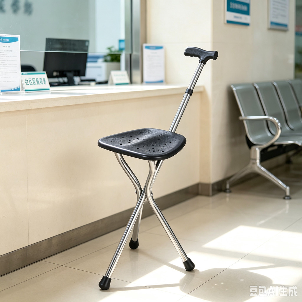 Walking Cane Stool Elderly Anti-slip Folding Walking Cane Chair-----&-*-&*&-****&*&--**、walking aid、tongkat orang tua、tongkat lipat、tongkat 4 kaki、Foldable stick for elderly、 kaki 4、拐杖椅子