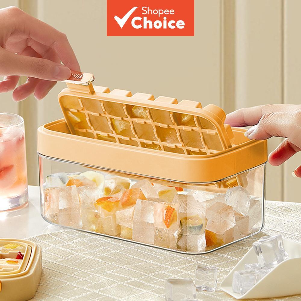 Flip-Up Square Ice Tray with Lid, Food-Grade PP, BPA-Free, Reusable, Easy Release, Freezer-Safe for Bar, Party, Kitchen Dulang Ais Boleh Balik dengan Penutup PP Gred Makanan Bebas BPA Dulang Ais Petak Mudah Dilepaskan Acuan Ais Selamat Peti Sejuk untuk