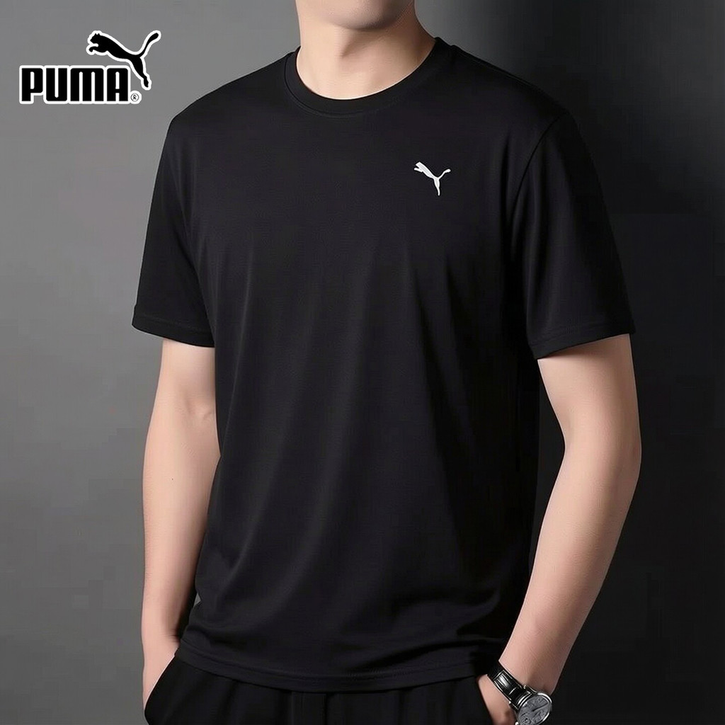 Inter 丨 PUMA PUMA Black Quick-Drying Short-Sleeved Men 2026 Summer Running Fitness Clothes Sportswear Training T-Shirt