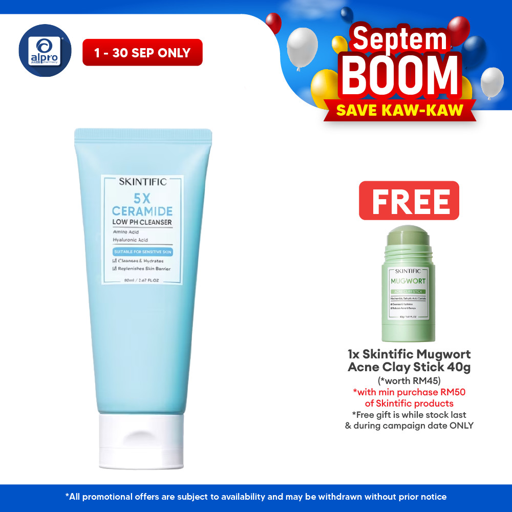 Skintific 5x Ceramide Low pH Facial Wash (80ml)