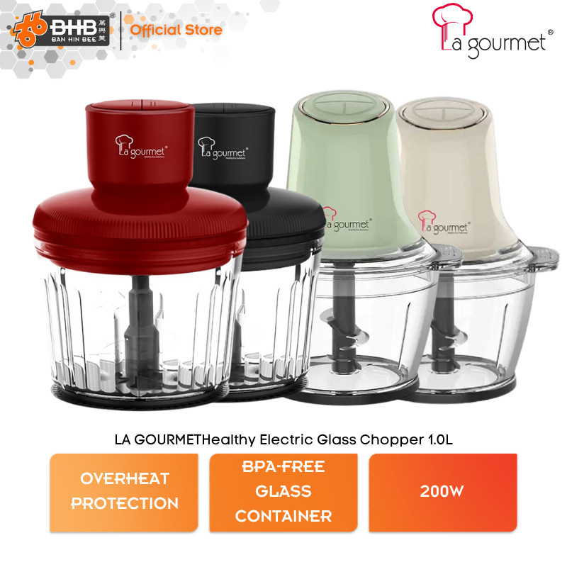 La Gourmet Healthy Electric Glass Chopper GC10 1.0L BPA Free Glass Container Overheat Protection GC20 Mesin Pencincang