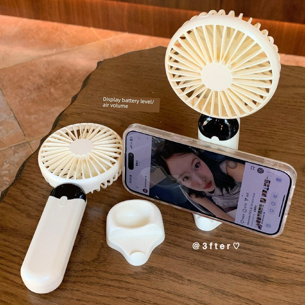 mini kipas aircond kipas mini bateri tahan lama usb kipas Summer Upgrade Silent Small Fan Display Power, 6 Gears Air Volumes~Portable Portable Mini Handheld Fan