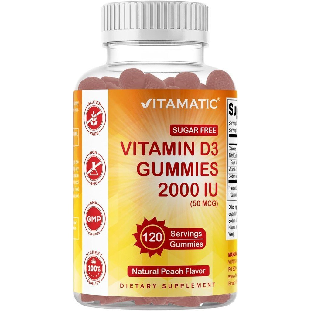 Vitamin D3 tanpa gula 2000 IU - 120 kapsul gula-gula lembut pektin - Sedap dan menyegarkan - Meningkatkan kesihatan tulang, kestabilan emosi dan fungsi imun - Bukan GMO - 120 kali penggunaan KBW