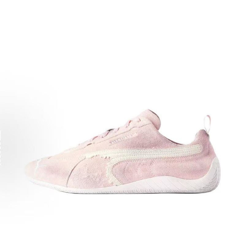 Daigou PUMA/PUMA x Balenciage Balenciage Speedcat Thin-Soled Shoes German Training Shoes Racing Shoes Distressed Wear Low-Top Pink AMO0