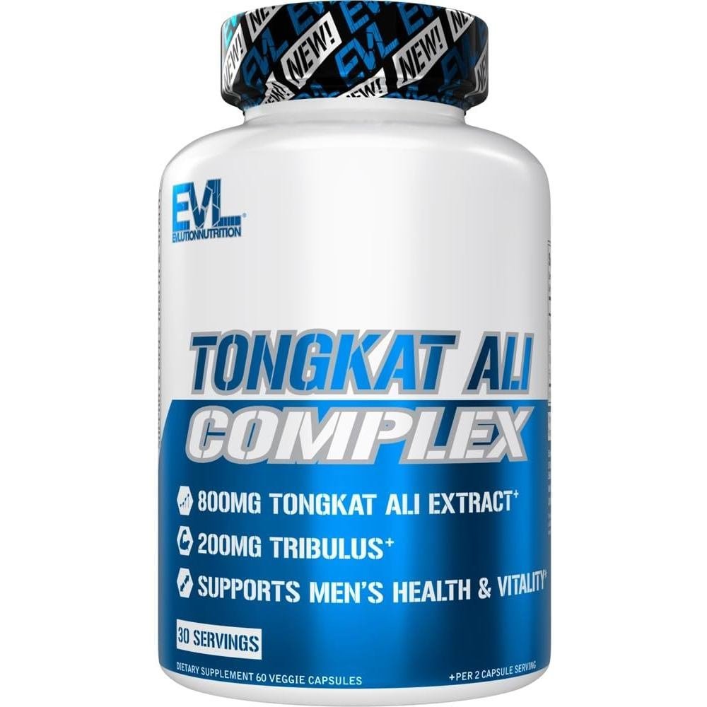 Evlution Nutrition Tongkat Ali - Men’s Health + Vitality Supplement - 800mg Tongkat Ali + 200mg Tribulus - Performance Support - Vegan + Gluten Free Capsules - 30 Servings