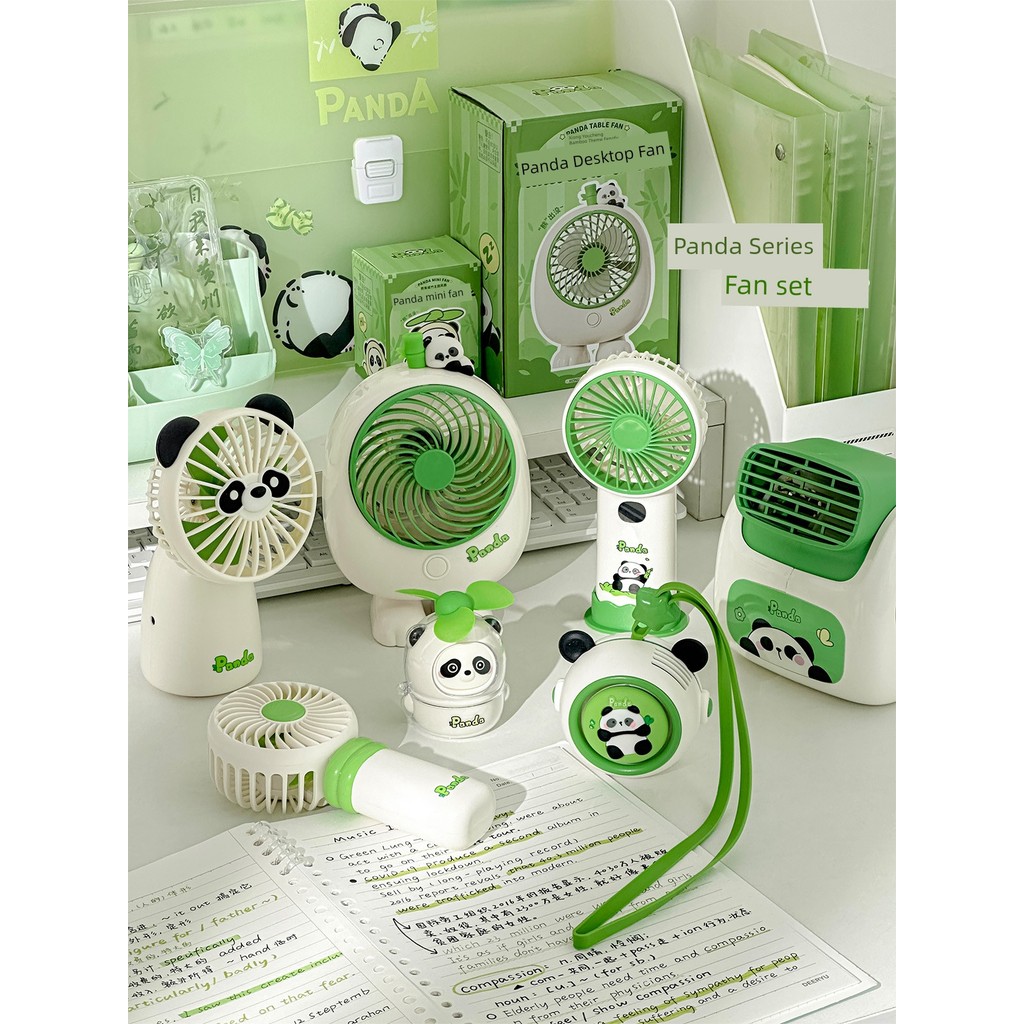 kipas usb kereta mini kipas aircond usb kipas mini Panda Small Fan Portable Portable Handheld Silent Cute 2026 New Style Mini Fan High-value Student Prize