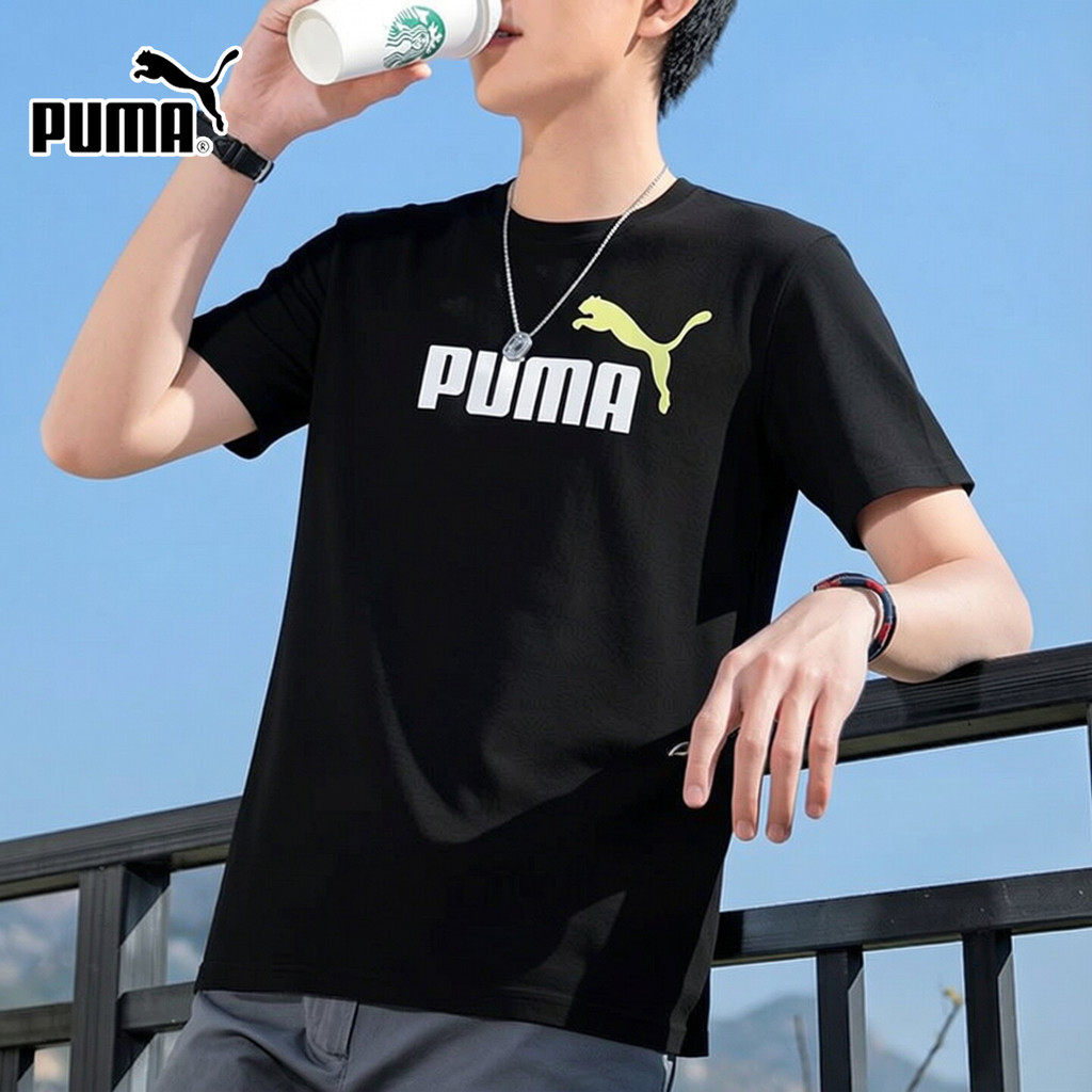 Inter 丨 PUMA PUMA Short-Sleeved Men's Clothing 2026 Summer New Style Black Round Neck Half-Sleeved T-Shirt Breathable Sportswear