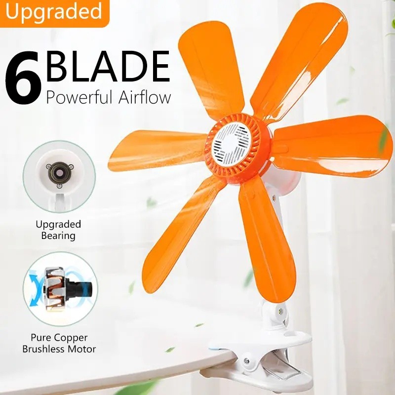 【Poland】4-in-1 Fan: Table Fan, Clip Fan & Wall Fan with 6 Powerful & Quiet Blades, Adjustable Angle, Compact & Lightweight Design, Suitable for Home Use, Office.