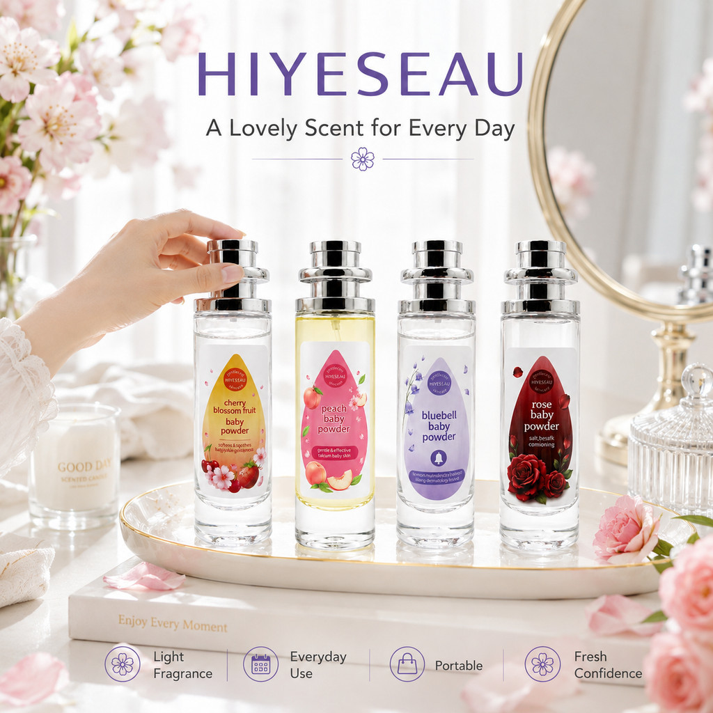 Hiyeseau Baby Powder Perfume 35ml Fresh Soft Fragrance Unisex Portable Minyak Wangi for…
