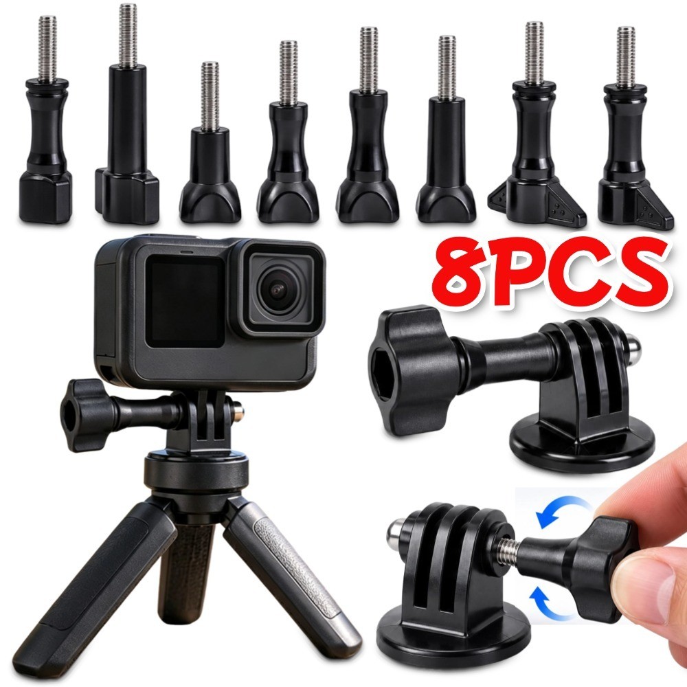 8Pcs Universal M5 Thumb Screw Kit for Action Camera Stainless Steel Rustproof Hand Tight Screws Tripod Selfie Stick & Outdoor Photography #Auto3CHub