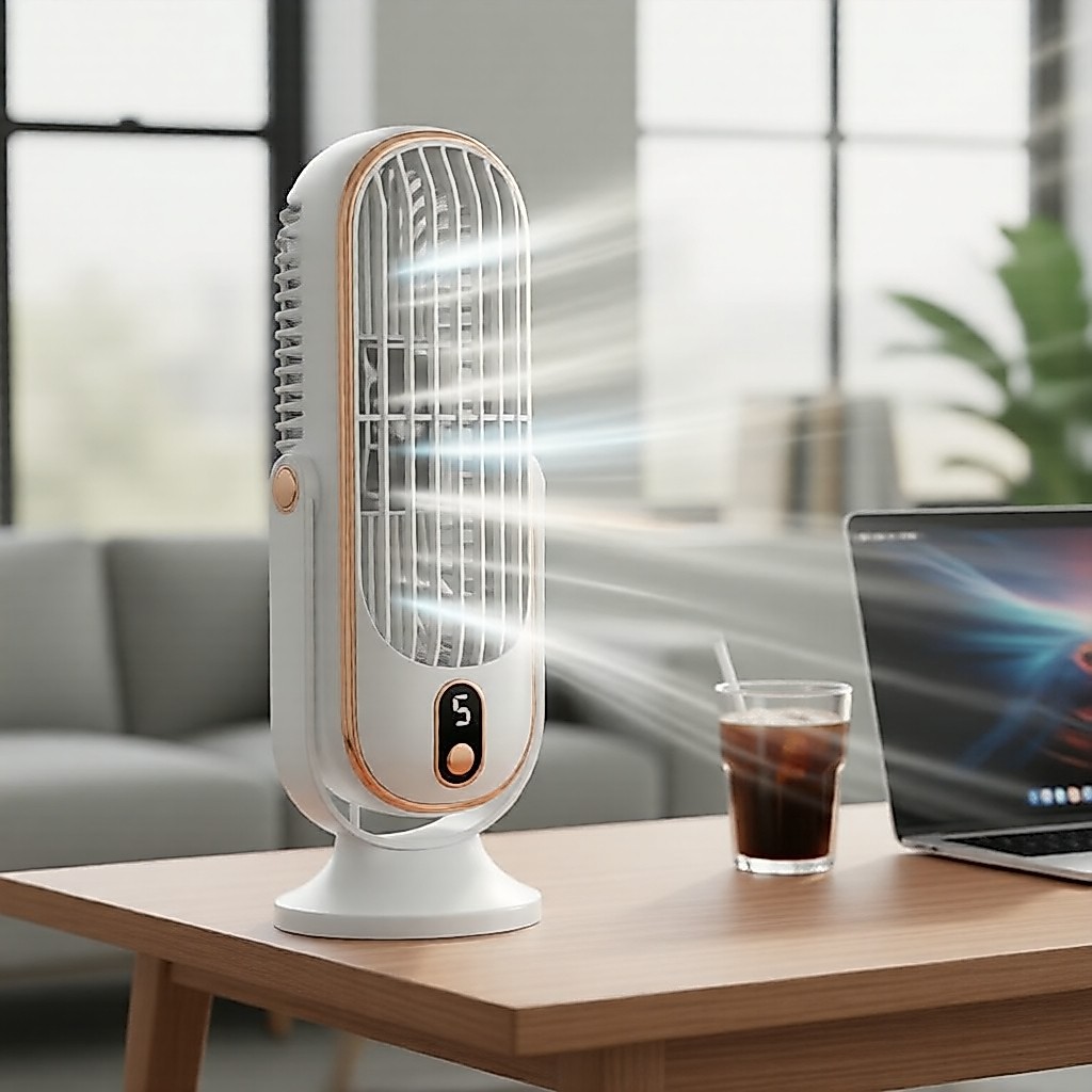  Mini Portable Desktop Cooling Fan, USB Charging, Dual Head Fan, Adjustable Wind Speed, Compact & Portable, 3 Colors, Office Desktop Fan, Indoor & Outdoor Fan  Kipas meja mini mudah alih, pengecasan USB, kipas dwi-kepala, kelajuan angin boleh laras,