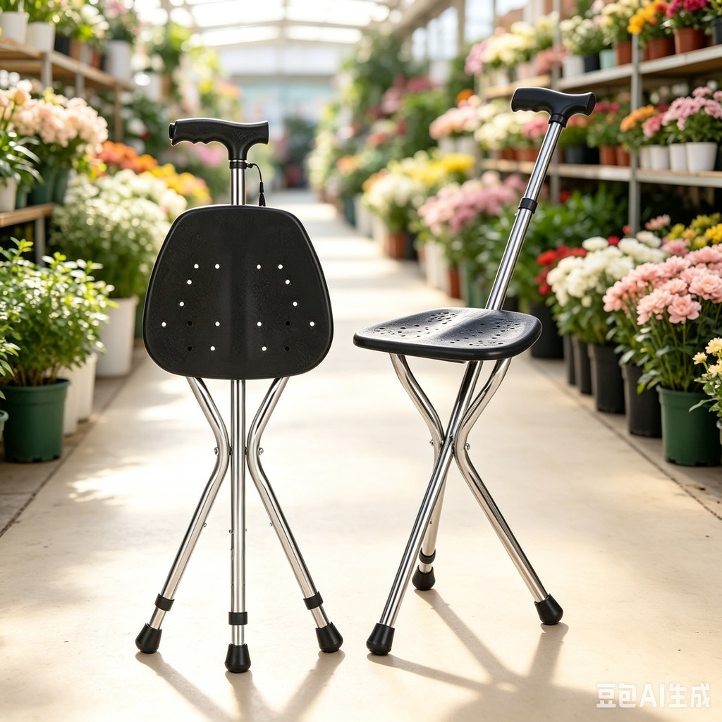 Walking Cane Stool Elderly Anti-slip Folding Walking Cane Chair & * - & ** - & ** & - & -、walking aid、tongkat orang tua、tongkat lipat、tongkat 4 kaki、Foldable stick for elderly、 kaki 4、拐杖椅子