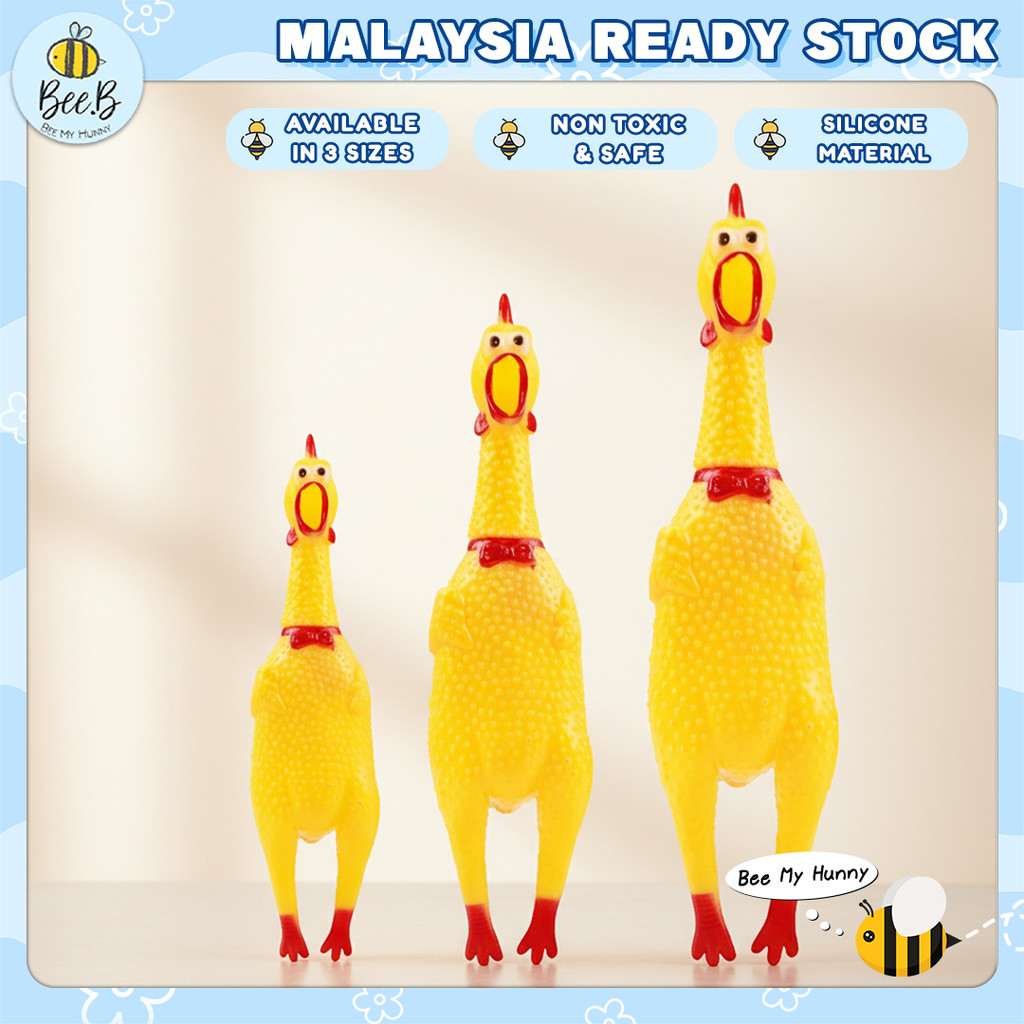Ayam Menjerit Funny Rubber Screaming Chicken Toys Rooster Sound Toy Easter Squeeze Chick Toys Kids Party Supplies WJTP