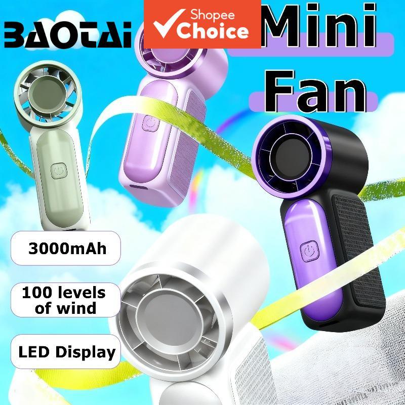 Mini Portable Handheld 3000mAh LED Display Portable Mini Handheld Turbo Fan, Desk Fan, Outdoor Cooling, Rechargeable Fan Kipas Tangan Mini Mudah Alih 3000mAh, Paparan LED, Kipas Turbo Mudah Alih, Kipas Meja, Penyejuk Luar, Boleh Cas