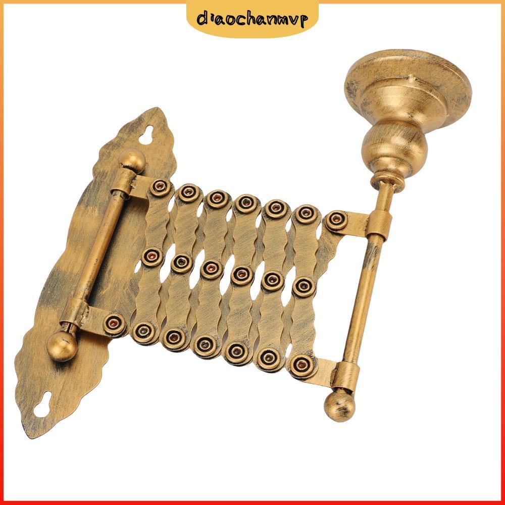DIACHAMY Wall Candle Sconce, Extendable Iron Metal Candlestick Holder, Decorative Antique Bronze Accordion Design Wall Mounted Extending Taper Candle Holder Living Room