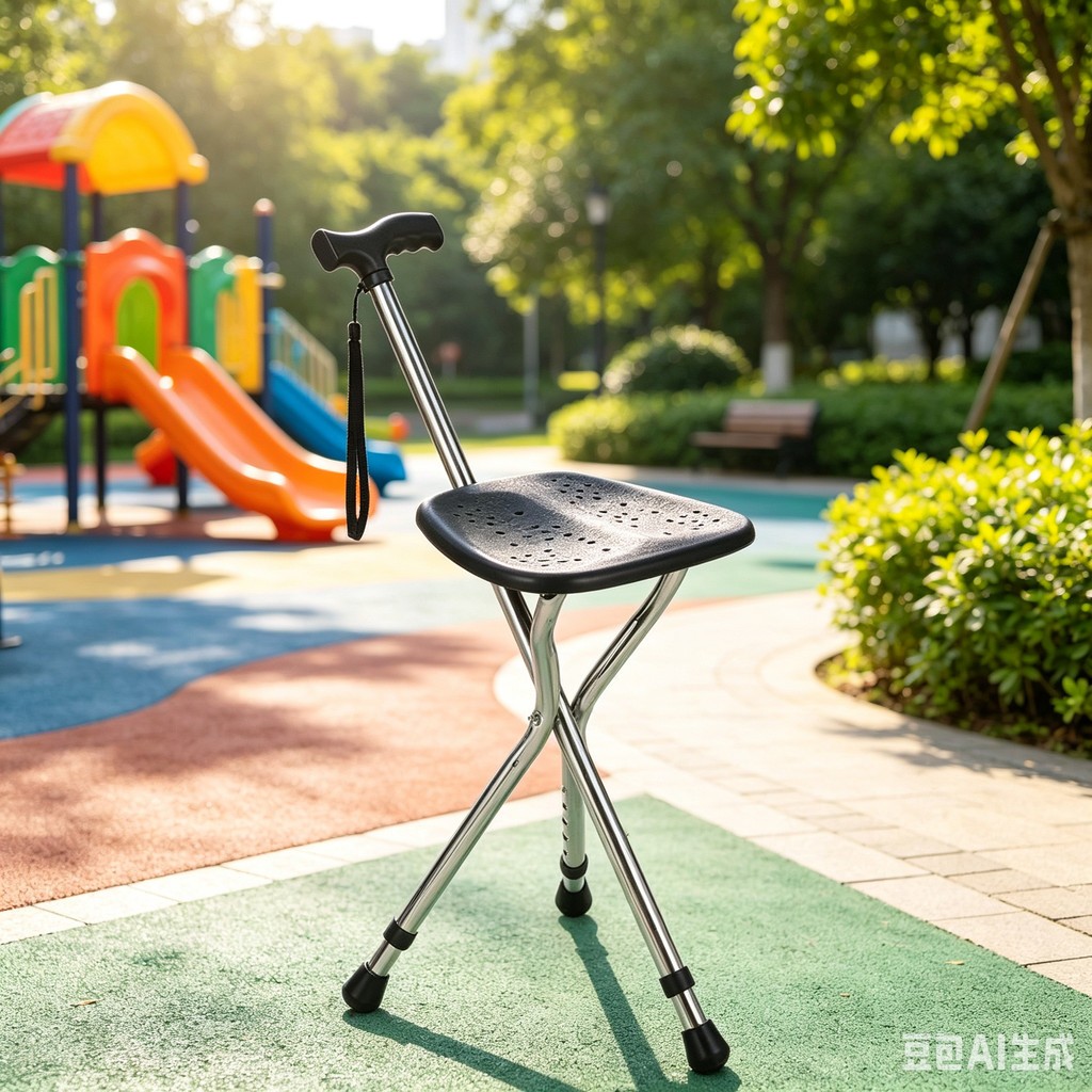 Walking Cane Stool Elderly Anti-slip Folding Walking Cane Chair- &&&& -- &&& *** &、walking aid、tongkat orang tua、tongkat lipat、tongkat 4 kaki、Foldable stick for elderly、 kaki 4、拐杖椅子