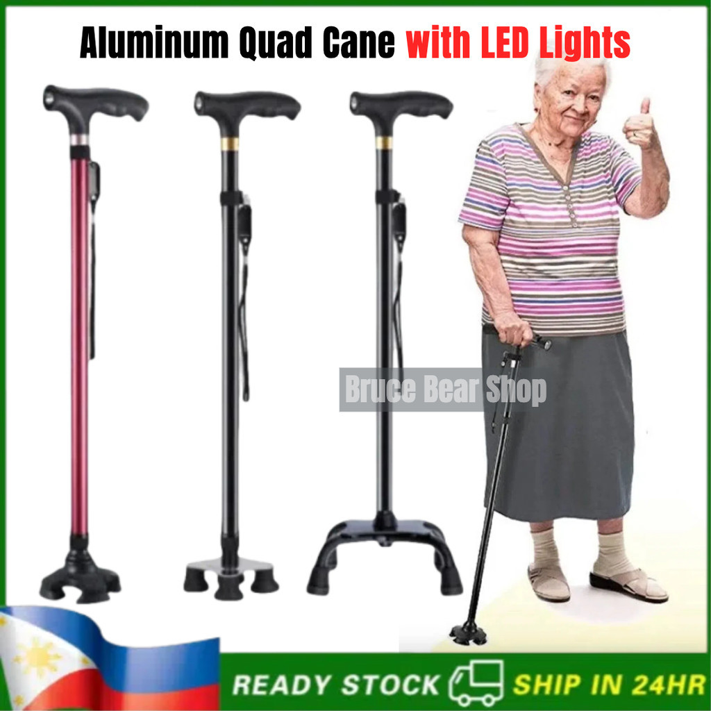 GERMANY Ultimate Magic Cane Adjustable Crutch Walking Aid Mobility Walker Stick + LED Torch Light