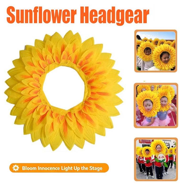 Sunflower Headgear Cute Flower Hat Kid Dance Party Festival Games Performance Prop Tadika Flower Hat