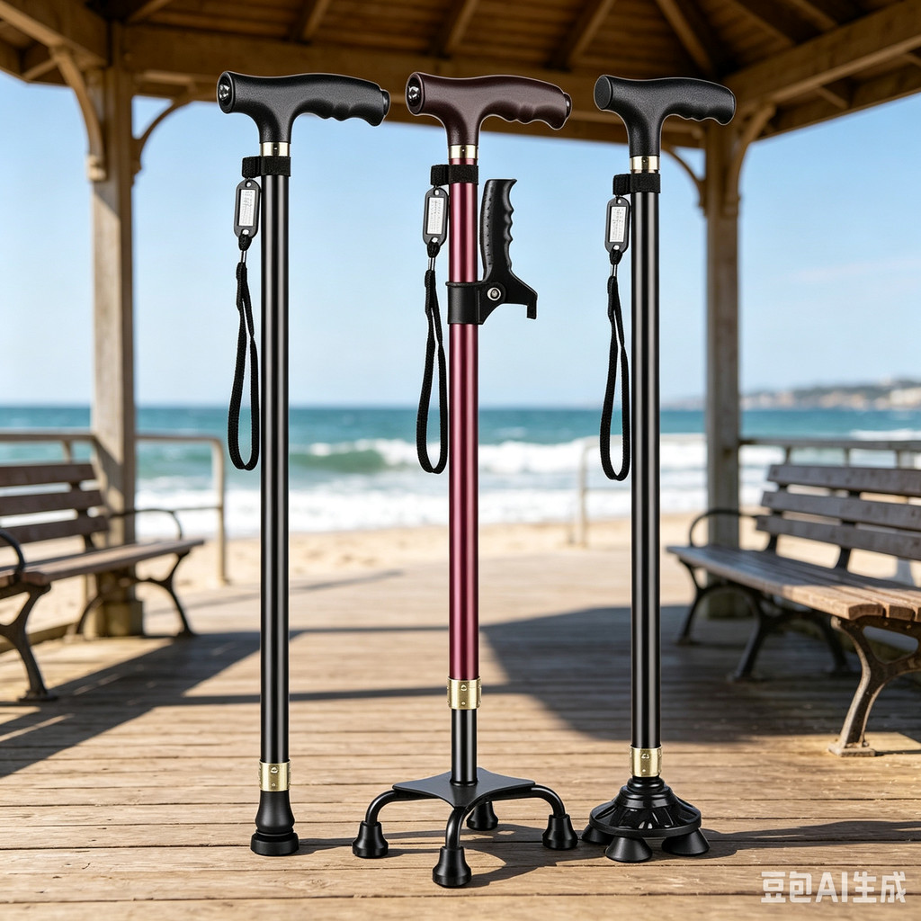 Elderly Crutches Shock-resistant Crutches Big Four-legged Cane、walking aid、walking cane、tongkat orang tua、tongkat lipat、 4 kaki、Foldable walking stick for elderly、tongkat kaki 4、拐杖椅子