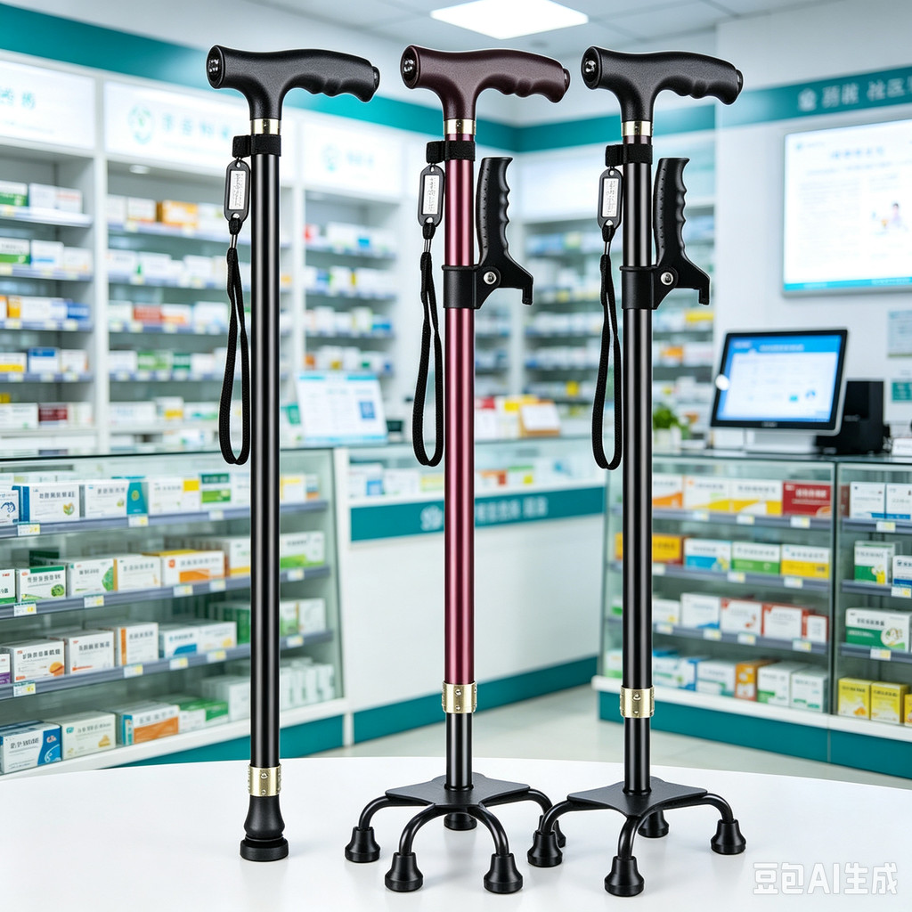 Elderly Crutches Shock-resistant Crutches Big Four-legged Cane、walking aid、walking cane、tongkat orang tua、tongkat lipat、 4 kaki、Foldable walking stick for elderly、tongkat kaki 4、拐杖椅子