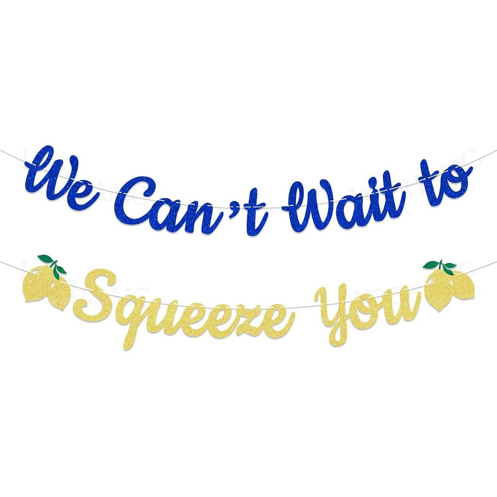 Hiasan Mandi Bayi Bertemakan Lemon - Banner "Kami Tidak Sabar Untuk Memeluk Anda", Hiasan Mandi Bayi Bertemakan Jubin Mediterania Itali, Hiasan Mandi Bayi Itali, Netral Gender Akan Tiba Tidak Lama Lagi Han