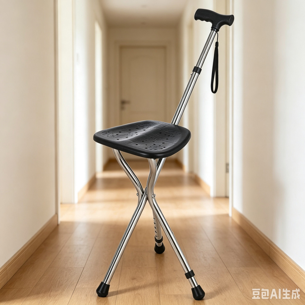Walking Cane Stool Elderly Anti-slip Folding Walking Cane Chair-----&-*&*&--*&*&-*-*-*-、walking aid、tongkat orang tua、tongkat lipat、tongkat 4 kaki、Foldable stick for elderly、 kaki 4、拐杖椅子