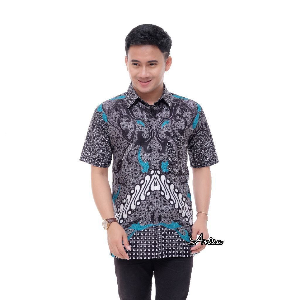 Reliable Must KEMEJA MEN'S BATIK SHIRT LUXURY HEM SHORT SLEEVES - Image 5