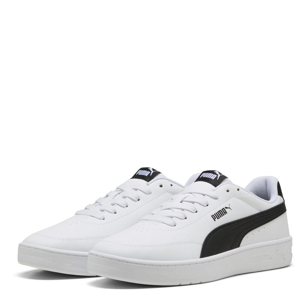 Puma Mens Court Classic Clean Mens Sneakers (Puma White/Blk) - Sports Direct