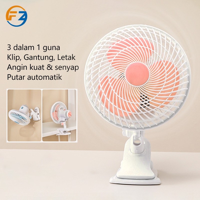 NEW 25W 180MM 3 In 1 Clip Fan Strong Wind Protable Adjustable Table Clip Fan Wall Fan Low Noise 2 Pin Plug Kipas Meja