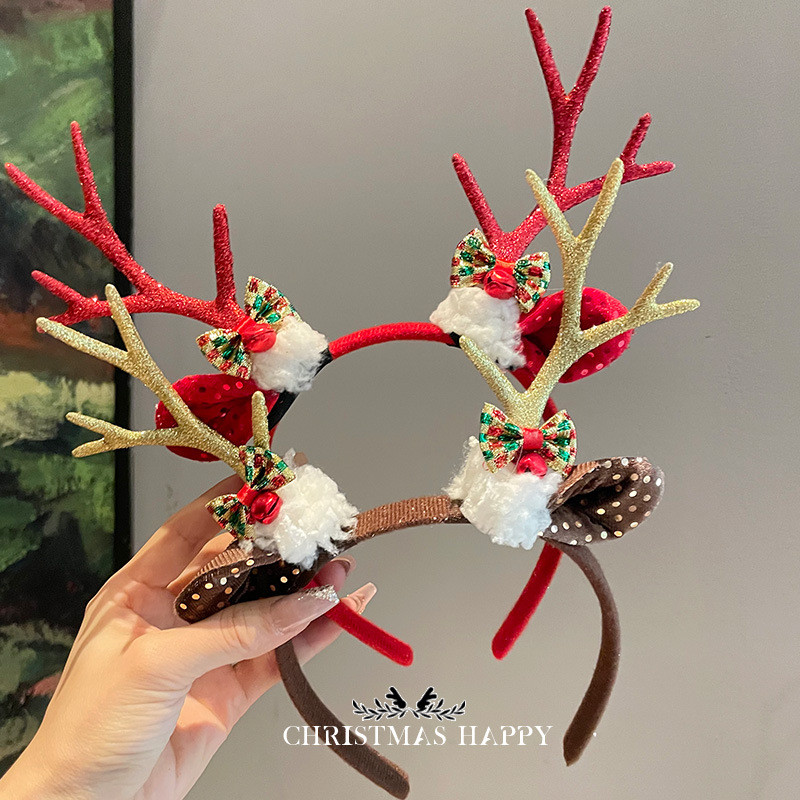 Christmas Big Antlers Hairpin Adult Mori Style 2025 Female Autumn Winter New Style Children's Headdress Christmas Gift Ornaments 8R2W