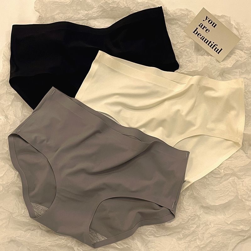 6769 Ice Silk Panties Women Seamless Panties Hip Lift Panties Thin Panties Cool Panties Mid-Waist Panties Antibacterial Breathable Panties Plain Color Panties High Elastic Panties Cool