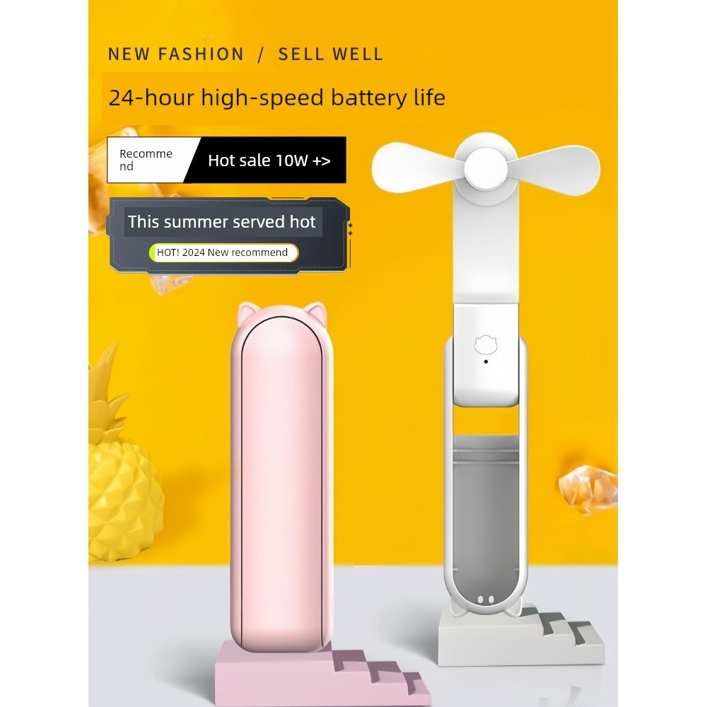 mini kipas aircond mini kipas kipas usb kereta Handheld Small Fan Portable Portable Small Mini Foldable Charging Fan Mute Dormitory Office Desktop