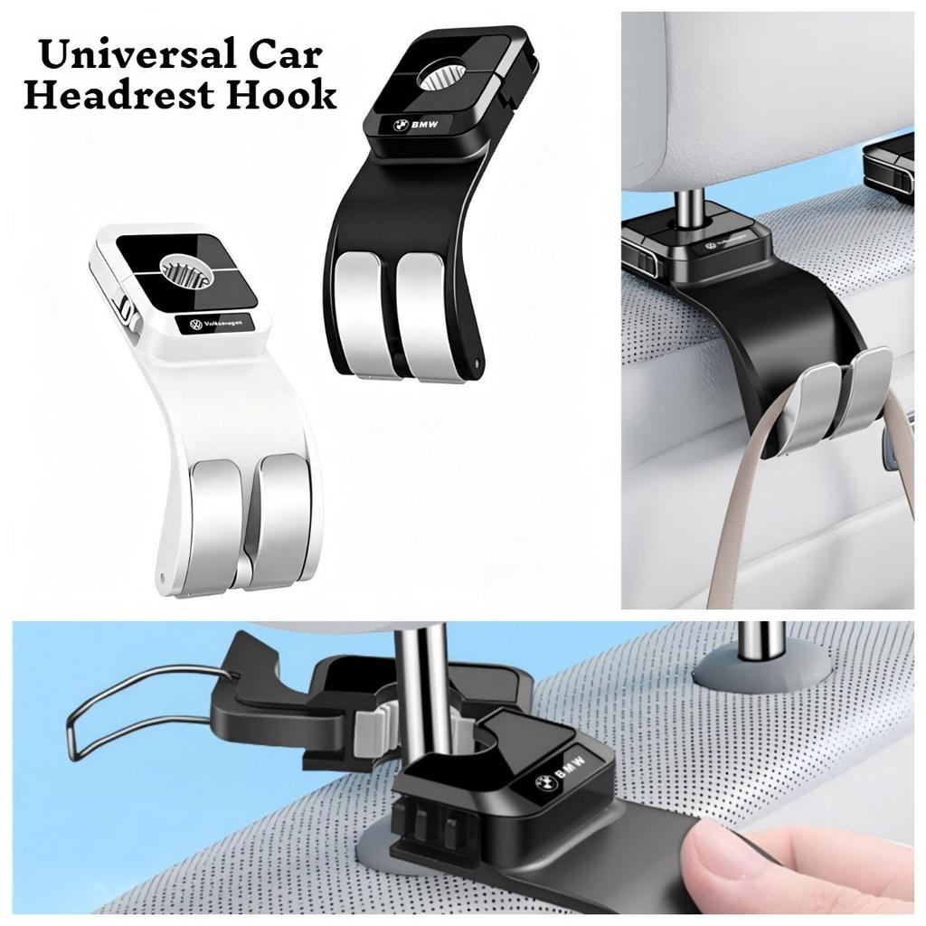 Double Hook Universal Car Organizer Storage Hanger, High Quality Car Seat Hook Multifunctional Headrest Hanging