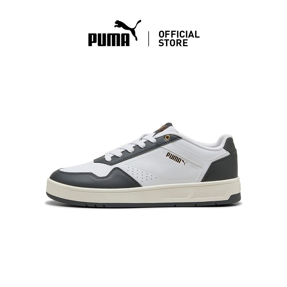 [NEW] PUMA Unisex Court Classic Sneakers (White-Gray)