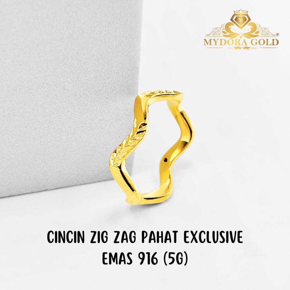 MYDORA Cincin Zig Zag Pahat Exclusive (5G) l EMAS 916/22K