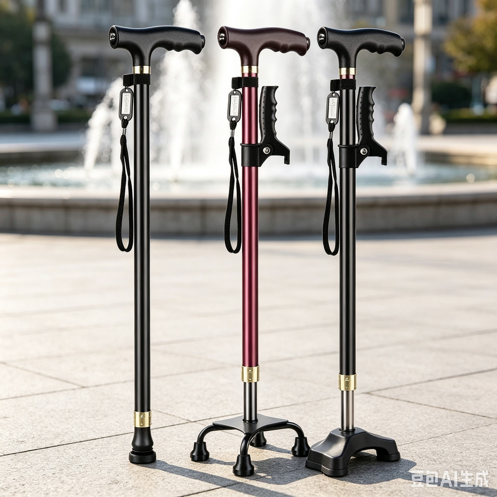 Elderly Crutches Shock-resistant Crutches Big Four-legged Cane、walking aid、walking cane、tongkat orang tua、tongkat lipat、 4 kaki、Foldable walking stick for elderly、tongkat kaki 4、拐杖椅子