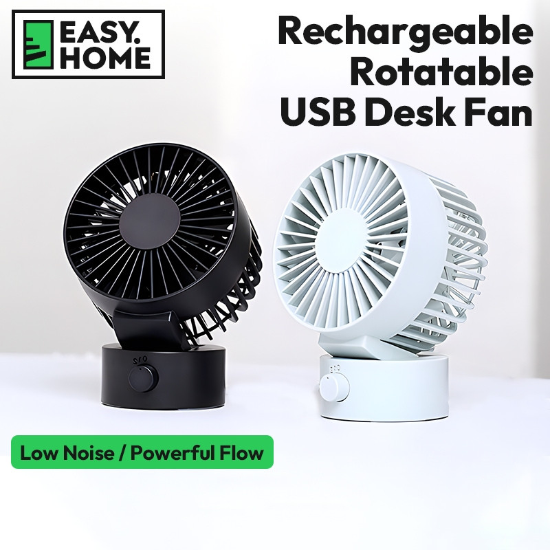 [Stok SG] Kipas Meja USB Boleh Dicas Semula Kipas Meja Mini Mudah Alih Boleh Diputar Angin Kuat Senyap untuk Rumah dan Pejabat
