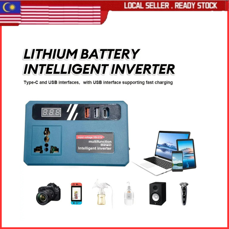 220V Power Bank Inverter Battery Converter BATERI USB Type-C Adapter 18V M@KIT@ 120W 20v 21V